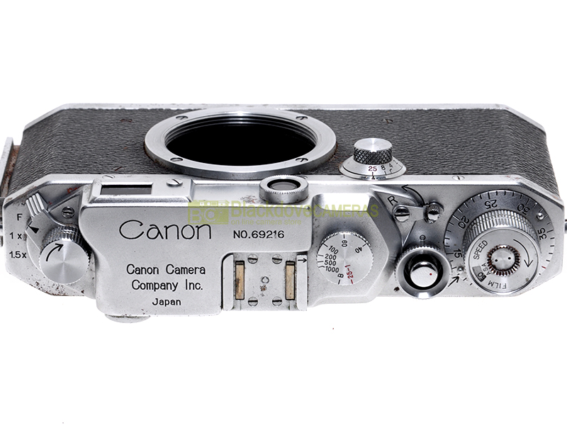 “Canon IV F, fotocamera a pellicola con telemetro, innesto a vite 39mm. Screw M39.”