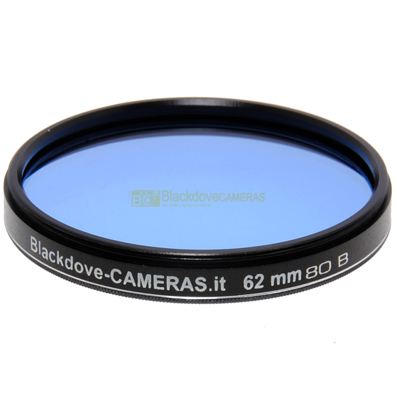 62mm. filtro di conversione blu 80b Blackdove. Blue filter 80b for screw M62