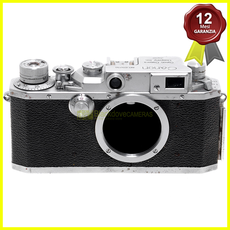 “Canon IV F, fotocamera a pellicola con telemetro, innesto a vite 39mm. Screw M39.”