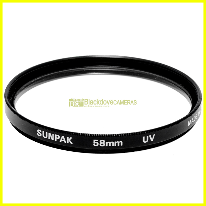 58mm. Filtro UV Sunpak a vite M58. Ultra violet lens filter.