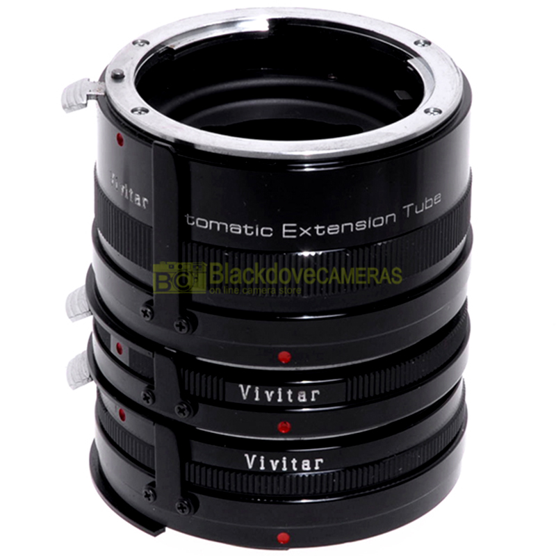 Kit anelli macro Vivitar 12-20-36mm, innesto Nikon AI. Close-up Tube set.