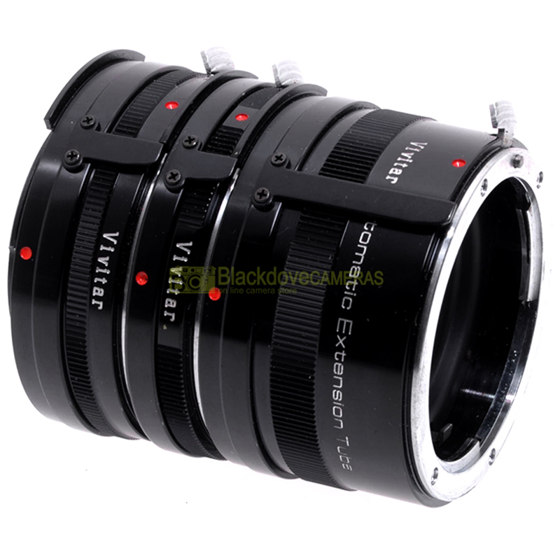 Kit anelli macro Vivitar 12-20-36mm, innesto Nikon AI. Close-up Tube set.