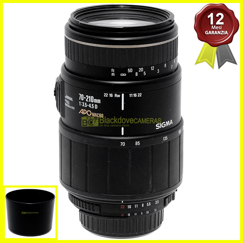 Sigma AF 70/210mm f3.5-4.5 D APO Macro full frame lens for Nikon cameras