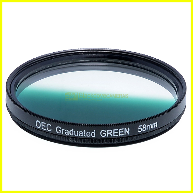 58mm. filtro digradante verde OEC Graduated green filter. Vite M58. Graduato.