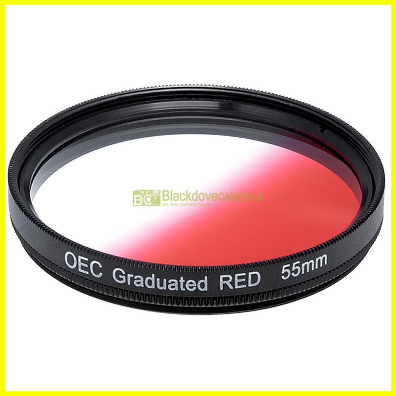 55mm. filtro digradante rosso OEC Graduated red filter. Vite M58. Graduato.