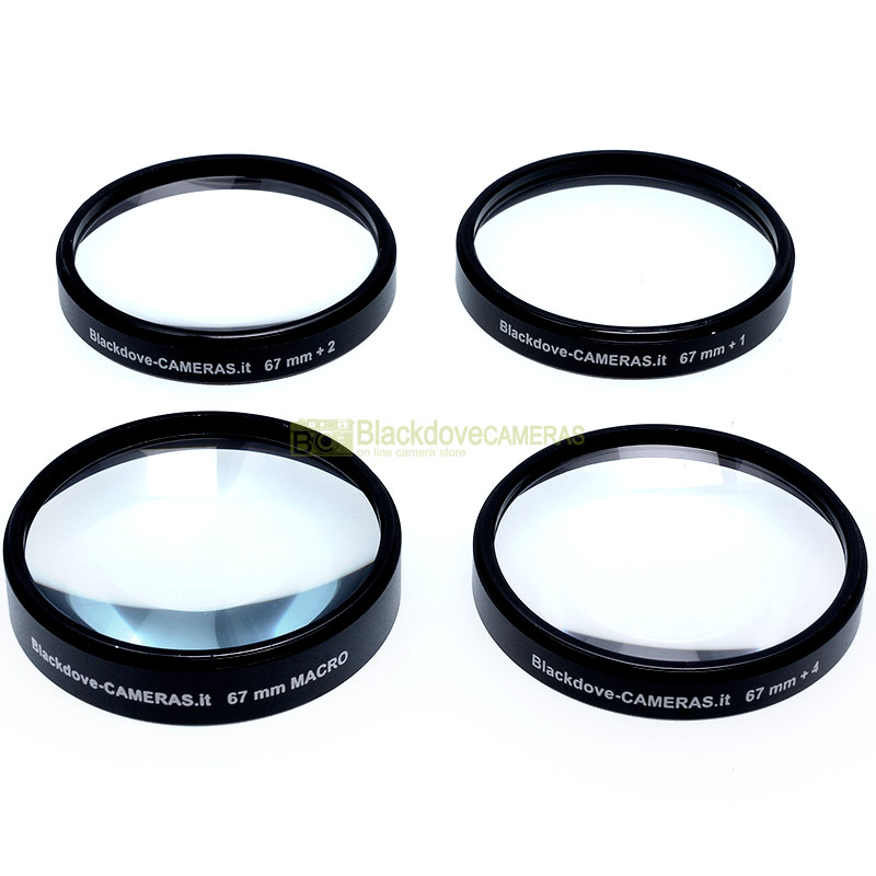 “67mm. kit 4 aggiuntivi +1 +2 +4 +10 diottrie Blackdove-cameras. Close-up set.”