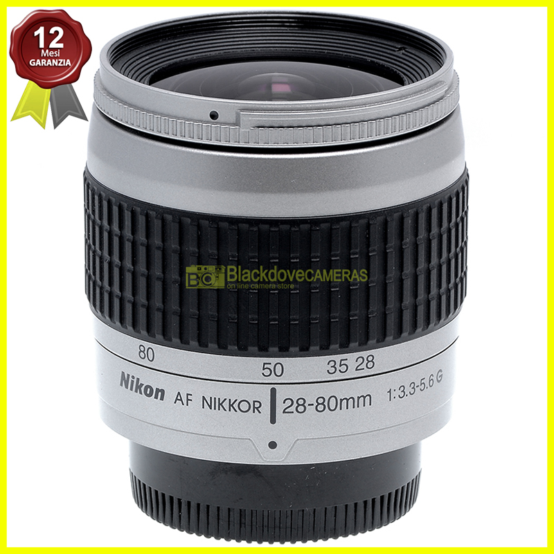 Nikon AF Nikkor 28/80mm f3,3-5,6 G Silver. Obiettivo zoom per fotocamere reflex.