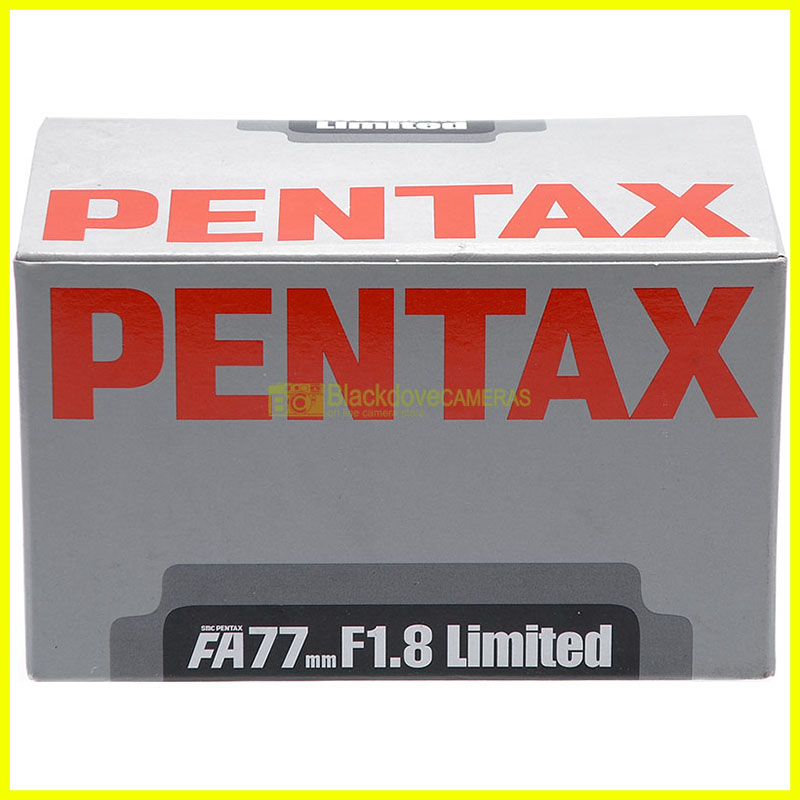 Pentax AF 77mm. f1,8 Unlimited empty box. Solo scatola con imballo. Box only