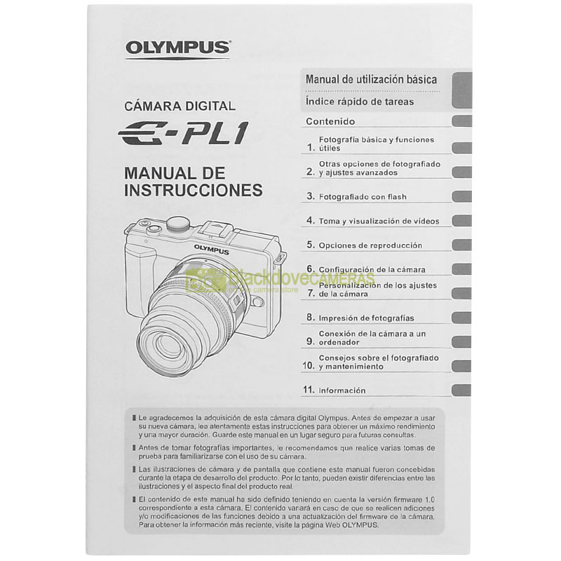 Olympus Pen E-PL1 Manual del usuario, Español. Manual de utilización basica.