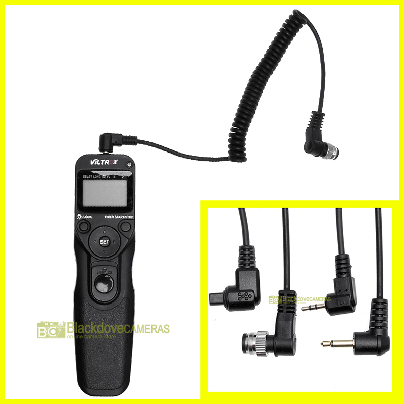 Telecomando con intervallometro Viltrox per fotocamere Nikon, Canon ecc.