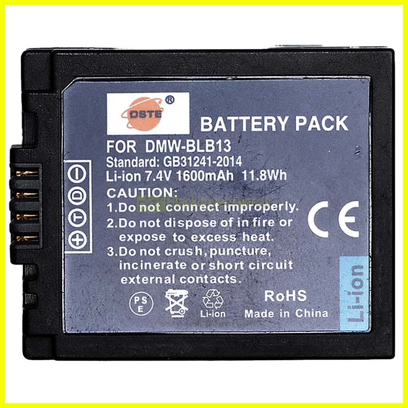 DSTE DMW-BLB13 battery 1600 mAh for PanasonicLumix DMC-GF1C, SLR, DMC-G1