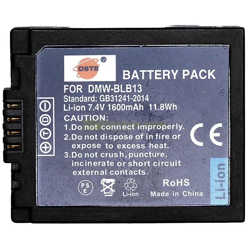 DSTE DMW-BLB13 battery 1600 mAh for PanasonicLumix DMC-GF1C, SLR, DMC-G1