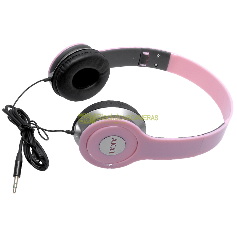 Cuffie ripiegabili Akai EF-65 Rosa. Folding Headphones, collapsible design. EF65