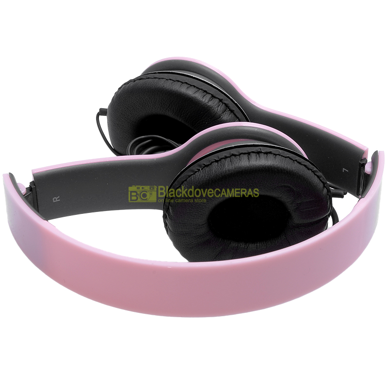 Cuffie ripiegabili Akai EF-65 Rosa. Folding Headphones, collapsible design. EF65