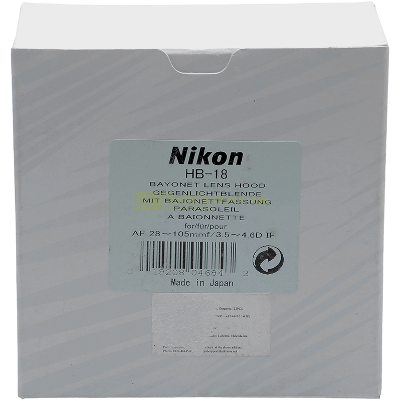 Paraluce Nikon HB-18 per obiettivo Nikon 28-105 mm D. Originale. Parasole. Hood.