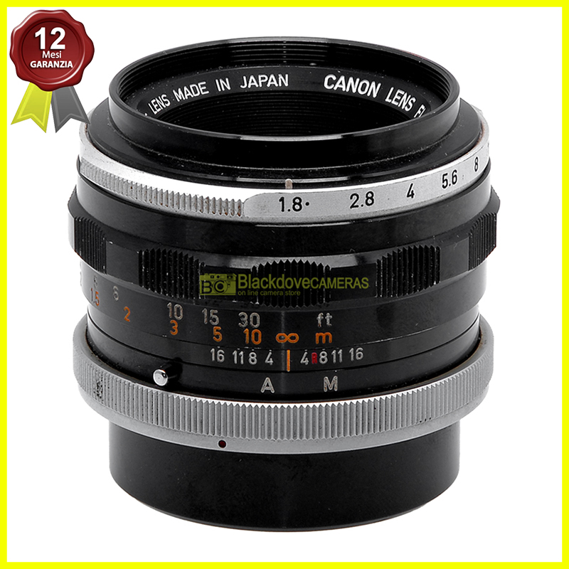 Canon FL 50mm. f1,8 Obiettivo usato per fotocamere manual focus FD e FL
