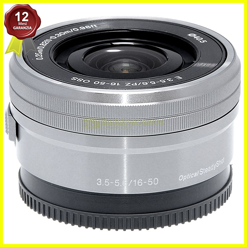 Sony E 16/50mm f3,5-5,6 PZ OSS silver obiettivo per fotocamere Sony E-Mount e NEX