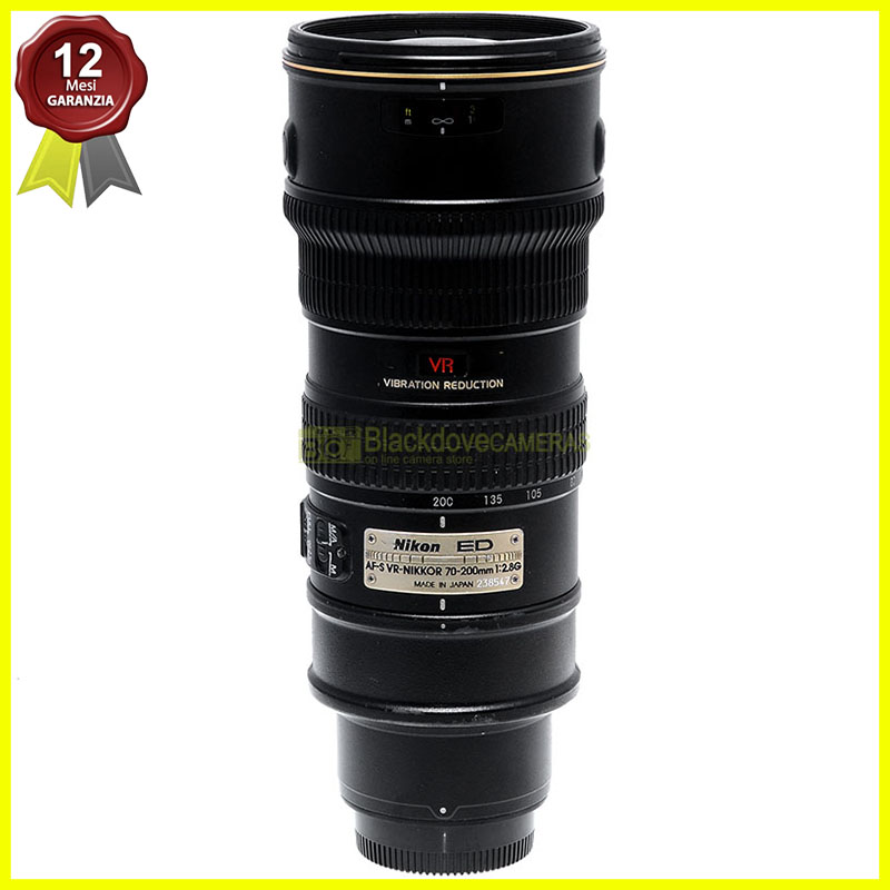 Nikon AF-S Nikkor 70/200mm f2,8 VR G ED obiettivo full frame per fotocamere