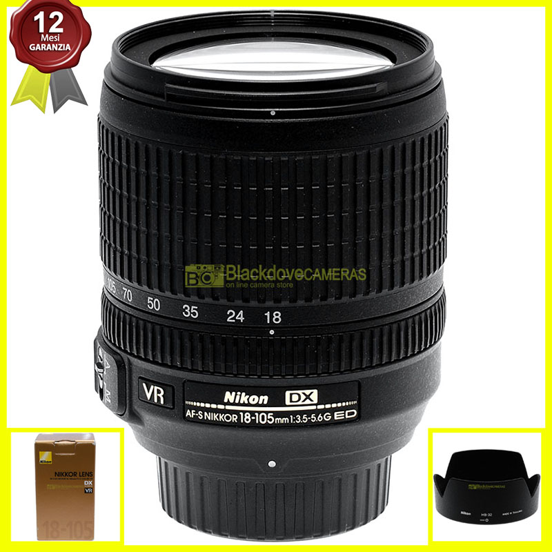 Nikon AF-S Nikkor 18/105mm f3,5-5,6 G DX VR obiettivo zoom per reflex digitali. 