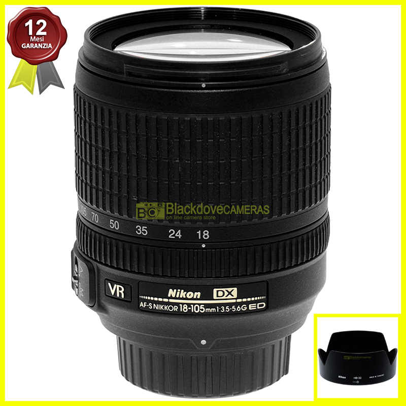 Nikon AF-S Nikkor 18/105mm f3,5-5,6 G DX VR obiettivo zoom per reflex digitali. 