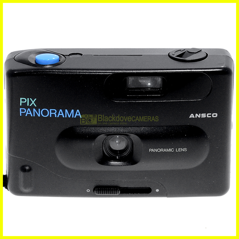 Fotocamera Ansco Pix Panorama, fuoco fisso. Usa pellicole 35mm.