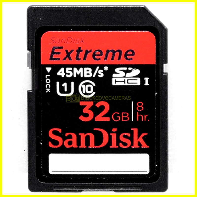 Scheda Secur Digital Sandisk Extreme 45 Mb/s SDHC 32Gb Class 10. SD