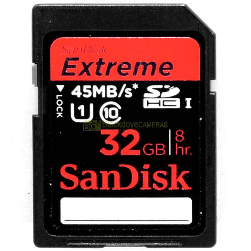 Scheda Secur Digital Sandisk Extreme 45 Mb/s SDHC 32Gb Class 10. SD