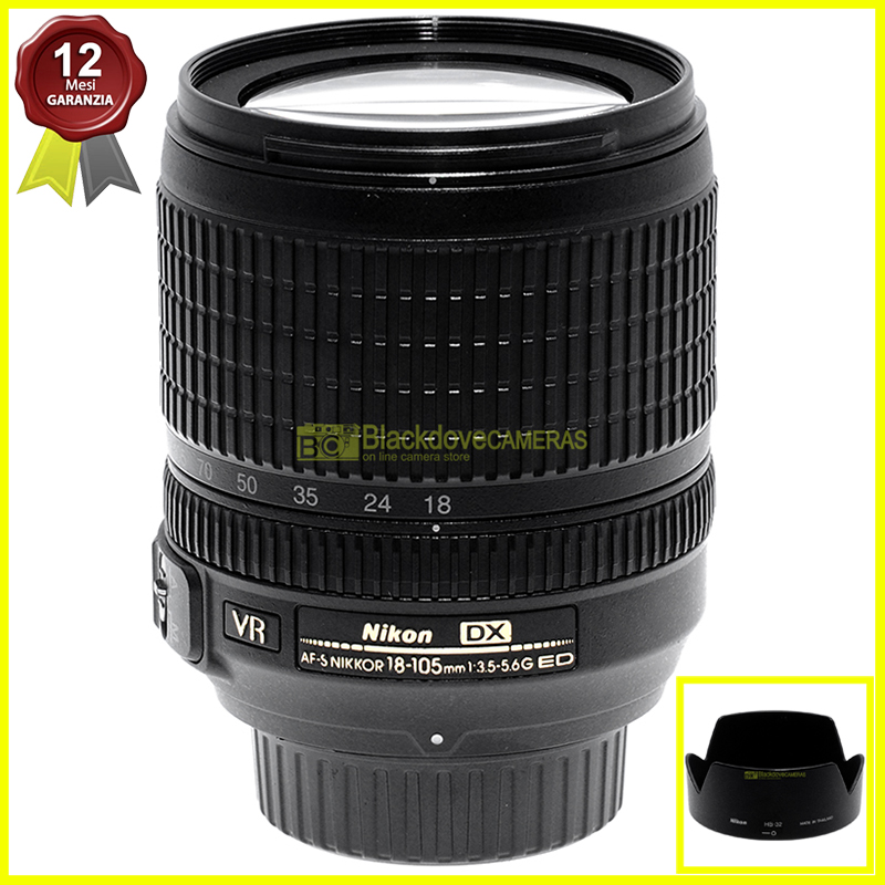 Nikon AF-S Nikkor 18/105mm f3,5-5,6 G DX VR obiettivo zoom per reflex digitali. 