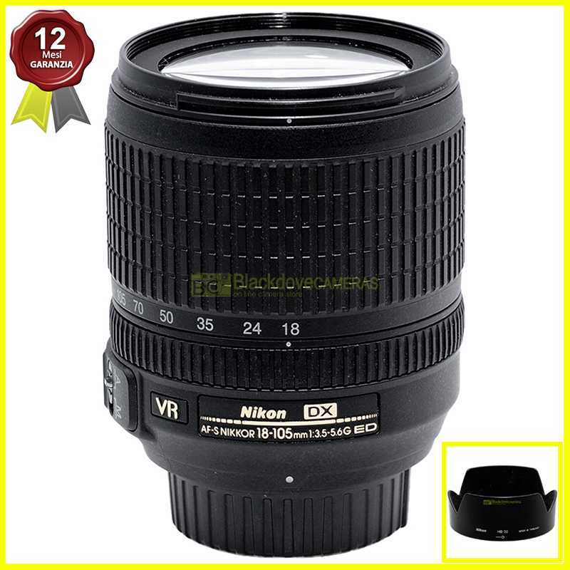 Nikon AF-S Nikkor 18/105mm f3,5-5,6 G DX VR obiettivo zoom per reflex digitali. 