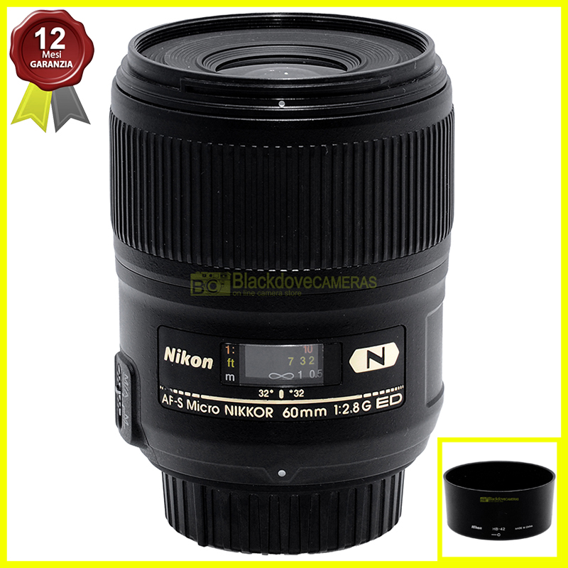 Nikon AF-S Micro Nikkor 60mm. f2,8 G. Obiettivo per fotocamere DX-FX. Full Frame