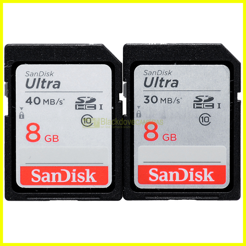 Lotto 2 Schede Secur Digital Sandisk Ultra 30Mb/s SDHC 2x8Gb, Totale 32Gb SD