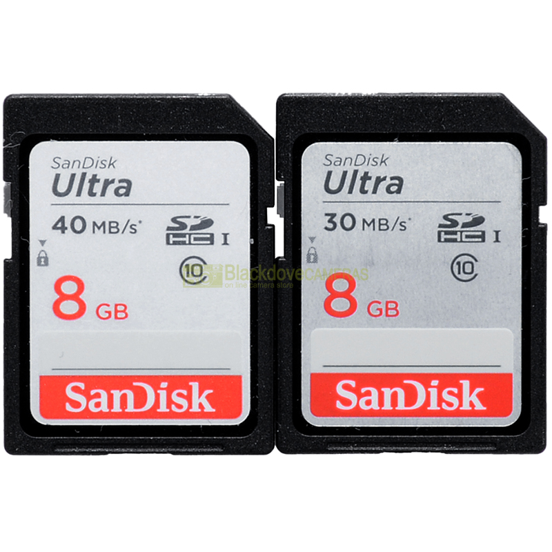 Lotto 2 Schede Secur Digital Sandisk Ultra 30Mb/s SDHC 2x8Gb, Totale 32Gb SD