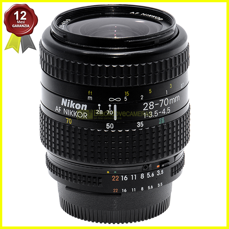 Nikon AF zoom Nikkor 28/70mm f3,5-4,5 obiettivo full frame per fotocamere.