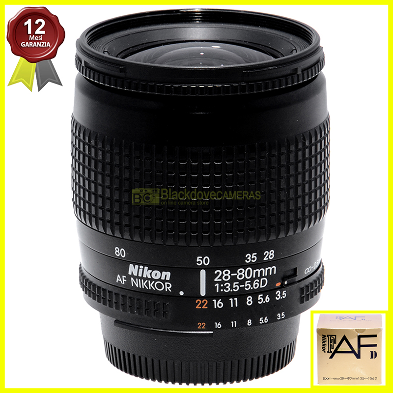 Nikon AF-D Nikkor 28/80mm f3,3-5,6 Black. Obiettivo zoom per fotocamere reflex.