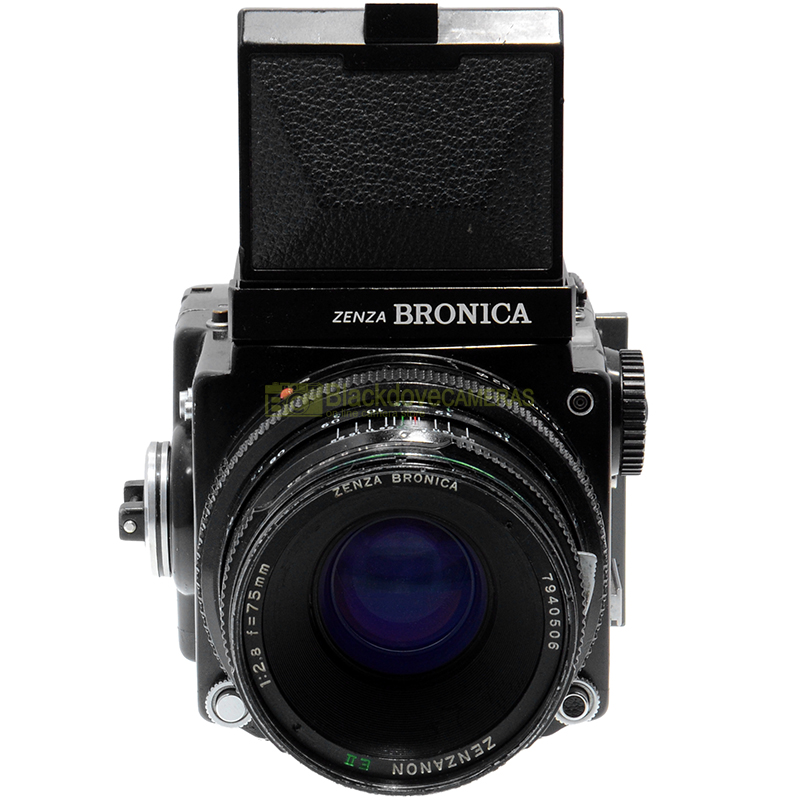 Zenza Bronica ETR 6x4,5 con Zenzanon 75mm. f2,8, magazzino, motore, pozzetto 