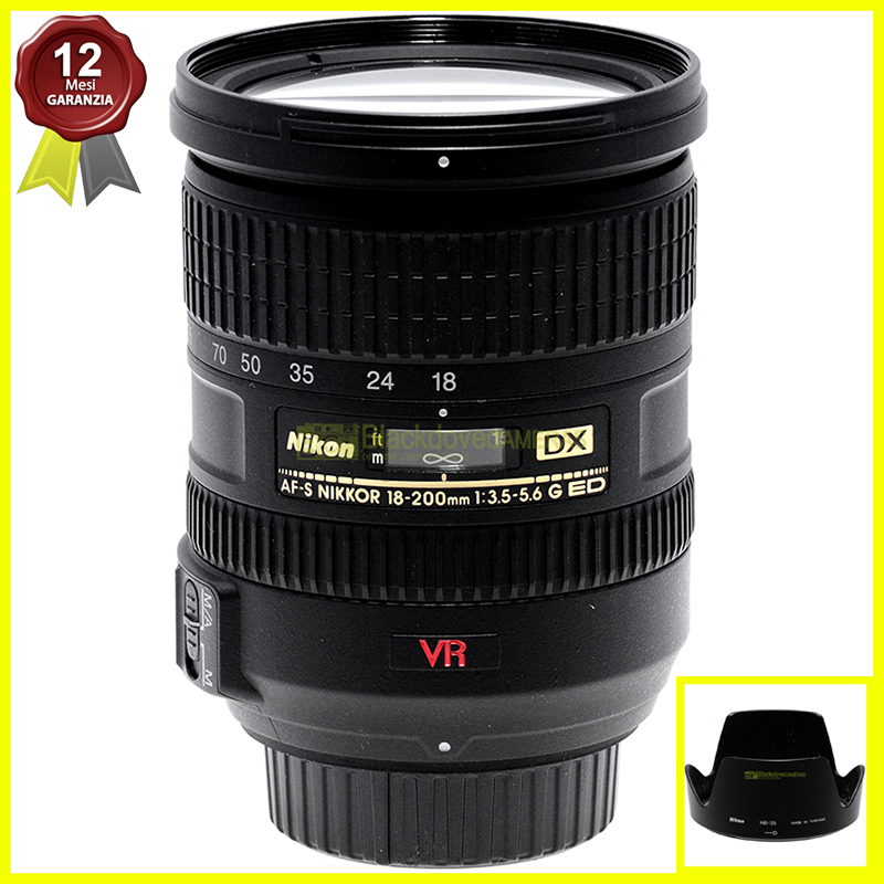 Nikon AF-S Nikkor 18/200mm f3,5-5,6 G ED VR obiettivo zoom per reflex digitali.