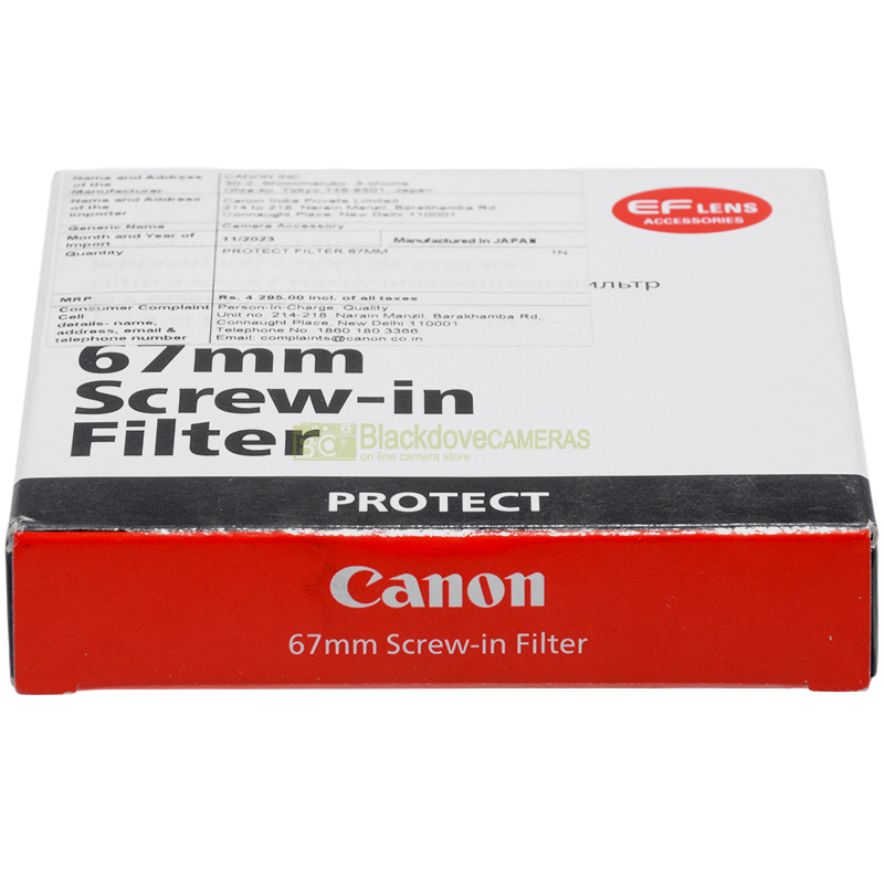 67mm. Filtro Protect originale Canon con vite M67. Protector filter.