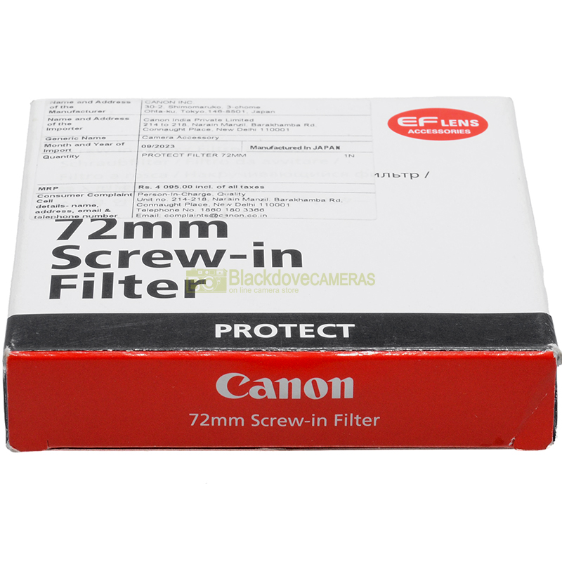 72mm. Filtro Protect originale Canon con vite M72. Protector filter.